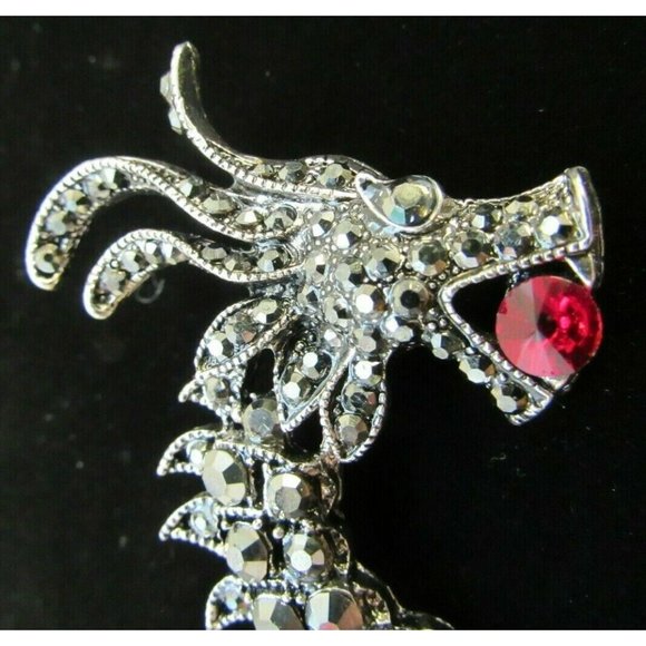 Metal Gallery Jewelry Metal Gallery Dragon Broochpin Faux Marcasite